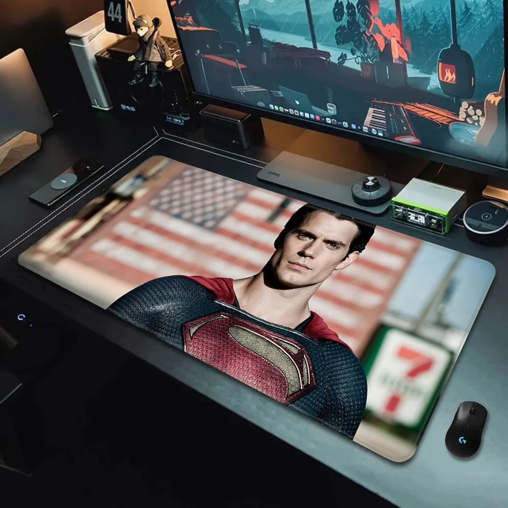 S-SupermanS Logo Mousepad HD Printing Computer Gamers Locking Edge Non-slip Mouse Pad XXL90x40cm Keyboard PC Desk Pad