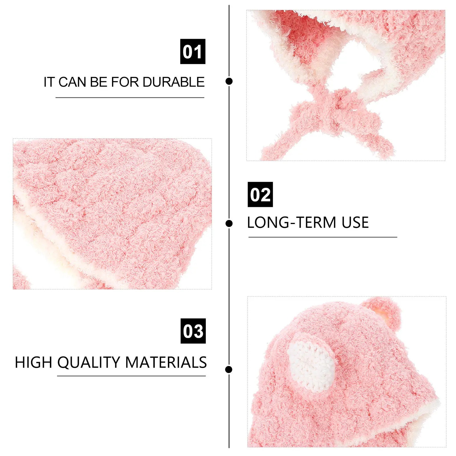 

1 шт. Детская зимняя шапка с ушками, милая, теплая, утолщенная, с защитой для ушей, удобная, праздничный подарок