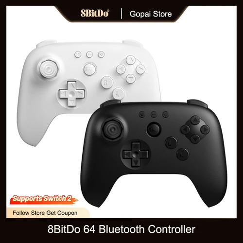 Gamepad con controlador Bluetooth 8Bitdo 64 para 3D analógico, Nintendo Switch / Switch 2, PC, Windows y Android Gamepad