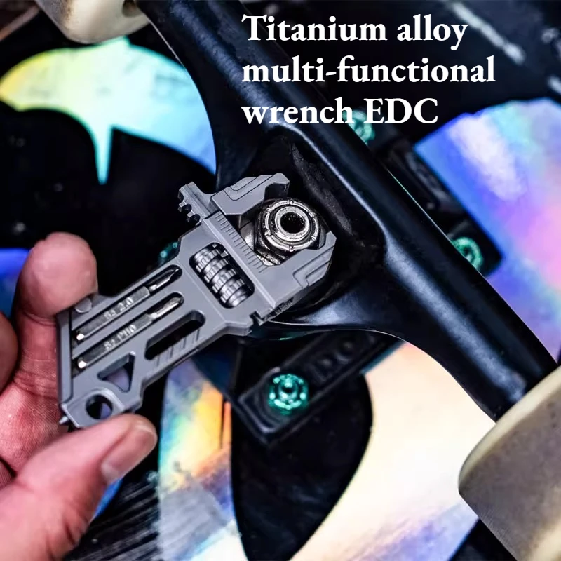 Titanium Alloy Multi-functional EDC Wrench Pliers Bottle Opener Tool Bit Camping Travel Hand Tool Accessory Set