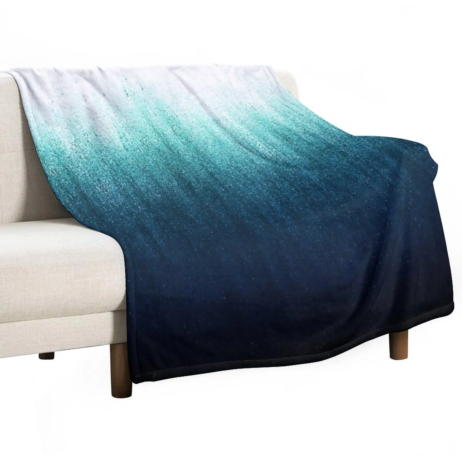 

Teal Ombre Throw Blanket Flannel Blanket Picnic Blanket