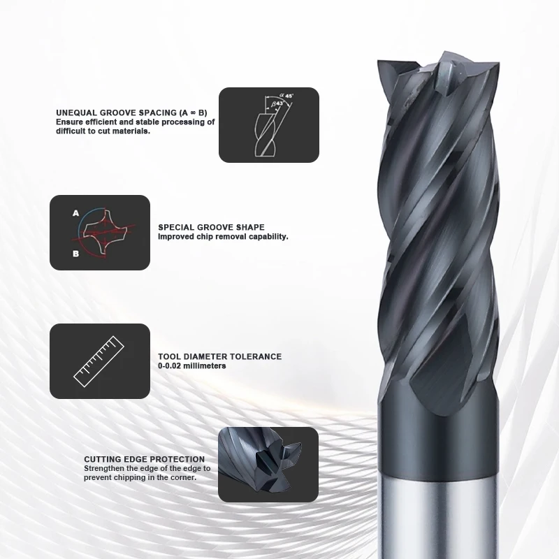 55 Degree End Milling Cutter for CNC Milling Machine - High Performance Cutters (Pack of 10 Knives)