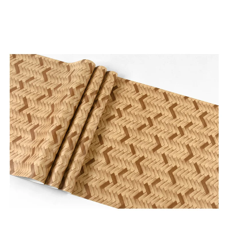 Wallpaper Simulated Straw-Woven Bamboo-Woven Wallpaper Pvc Chinese Style Reed Mat Pattern Living Room Home Decor Papel De Parede