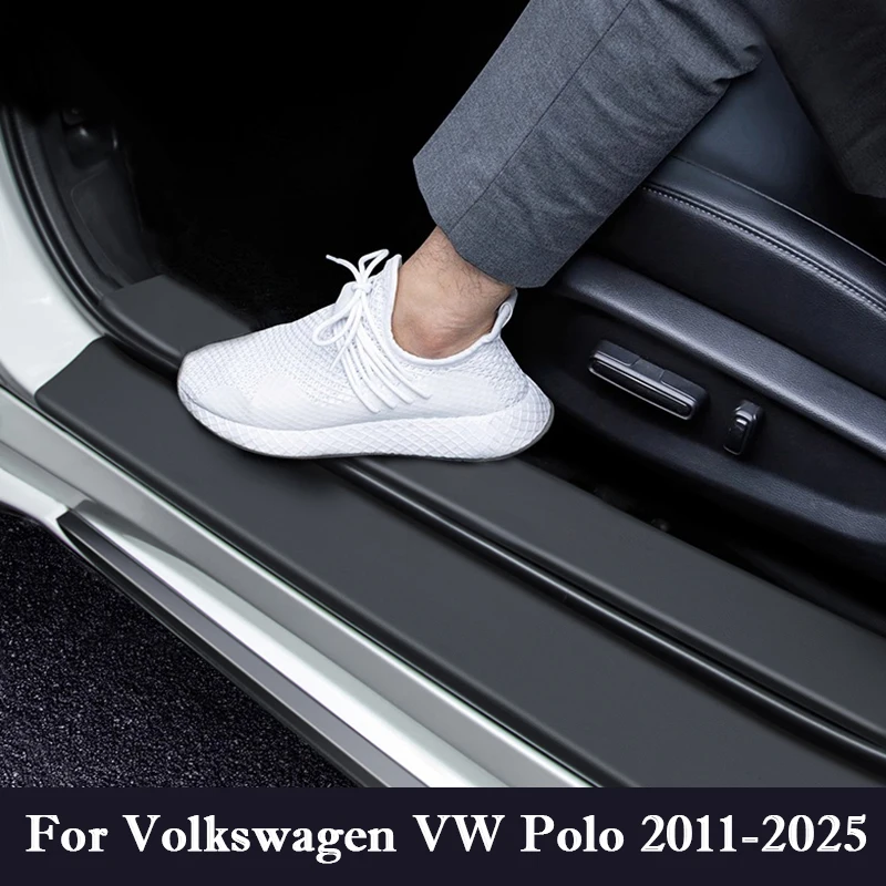 

Для Volkswagen VW Polo 2011-2025 наклейка на порог автомобиля наклейка на порог багажника автомобиля полоса против царапин водонепроницаемая защитная пленка