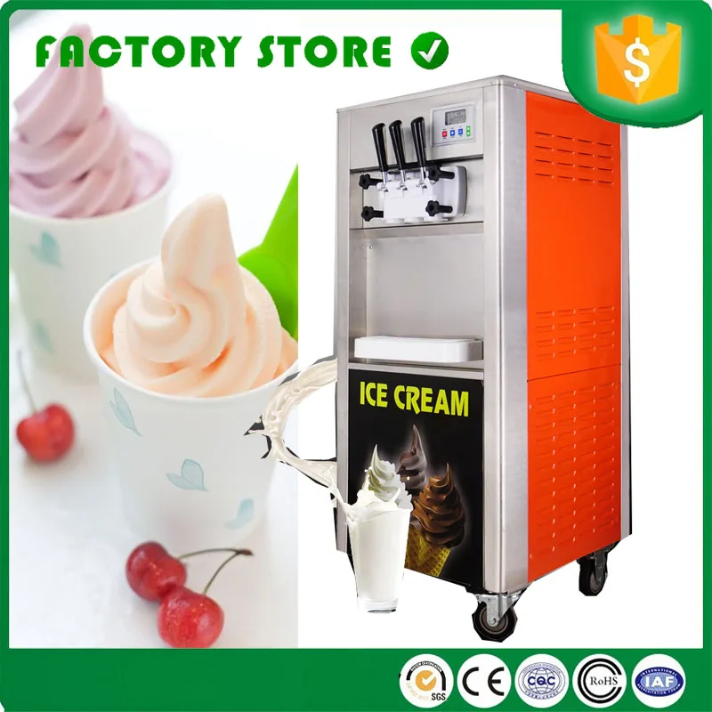 Free ice cream powder 1 bag ！18L/h 3 flavors ice cream machine ！ Hot sale mini soft ice cream powder mix maker vending machine