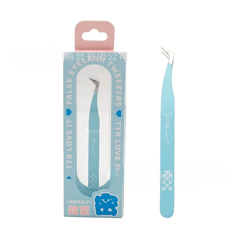 Pinça de extensão de cílios premium, ferramenta de beleza de aço inoxidável para colocação precisa de cílios postiços e modelagem de sobrancelha 128chrs