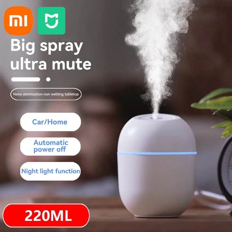 

Mini Air Humidifier LED Ambient Light Spray Humidifier Aromatherapy Essential Oil Diffuser USB Rechargeable Air Purifier