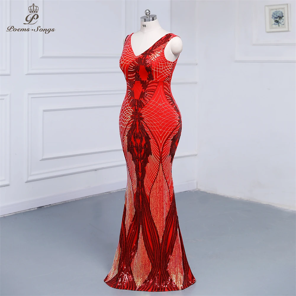 Robe de soirée élégante sans manches, grande taille, motif rouge, robe de Rh, robes de soirée, robe de mariée, robe maxi