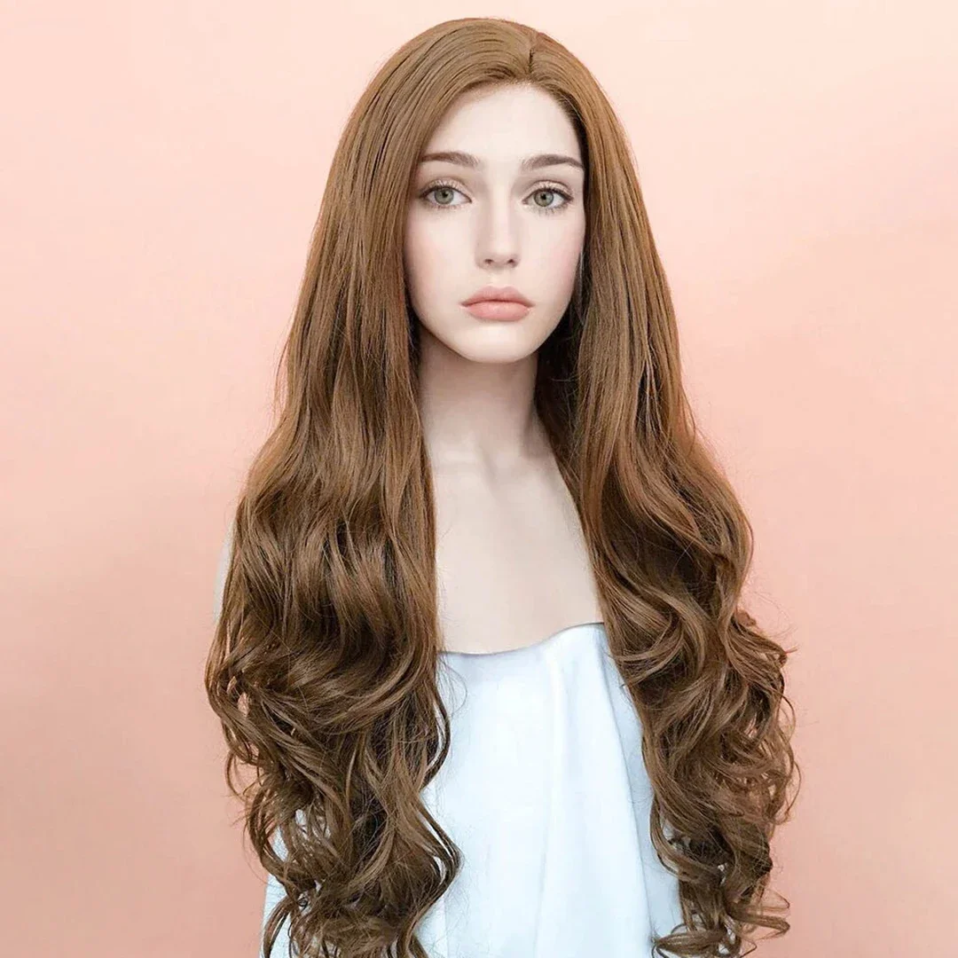 Soft 28“Long  Blonde Brown Body Wave 5x5 Silk Base Jewish Human Hair Wig Glueless BabyHair HD Lace European Hair Preplucked Wig