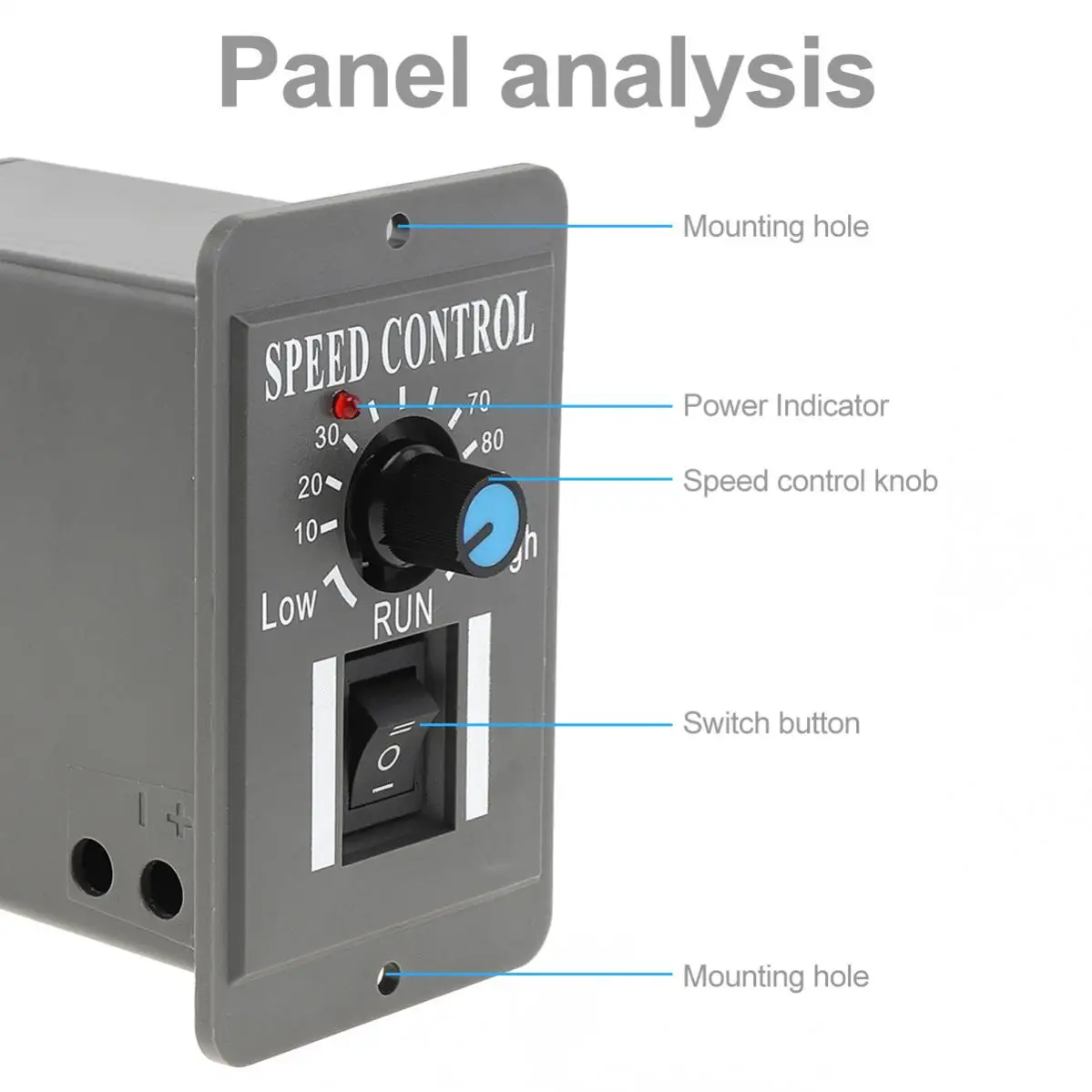 DC Motor Speed Controller 12V-60V Adjustable Speed with Switch Controller DC Motor Governor 6A Reversible Switch