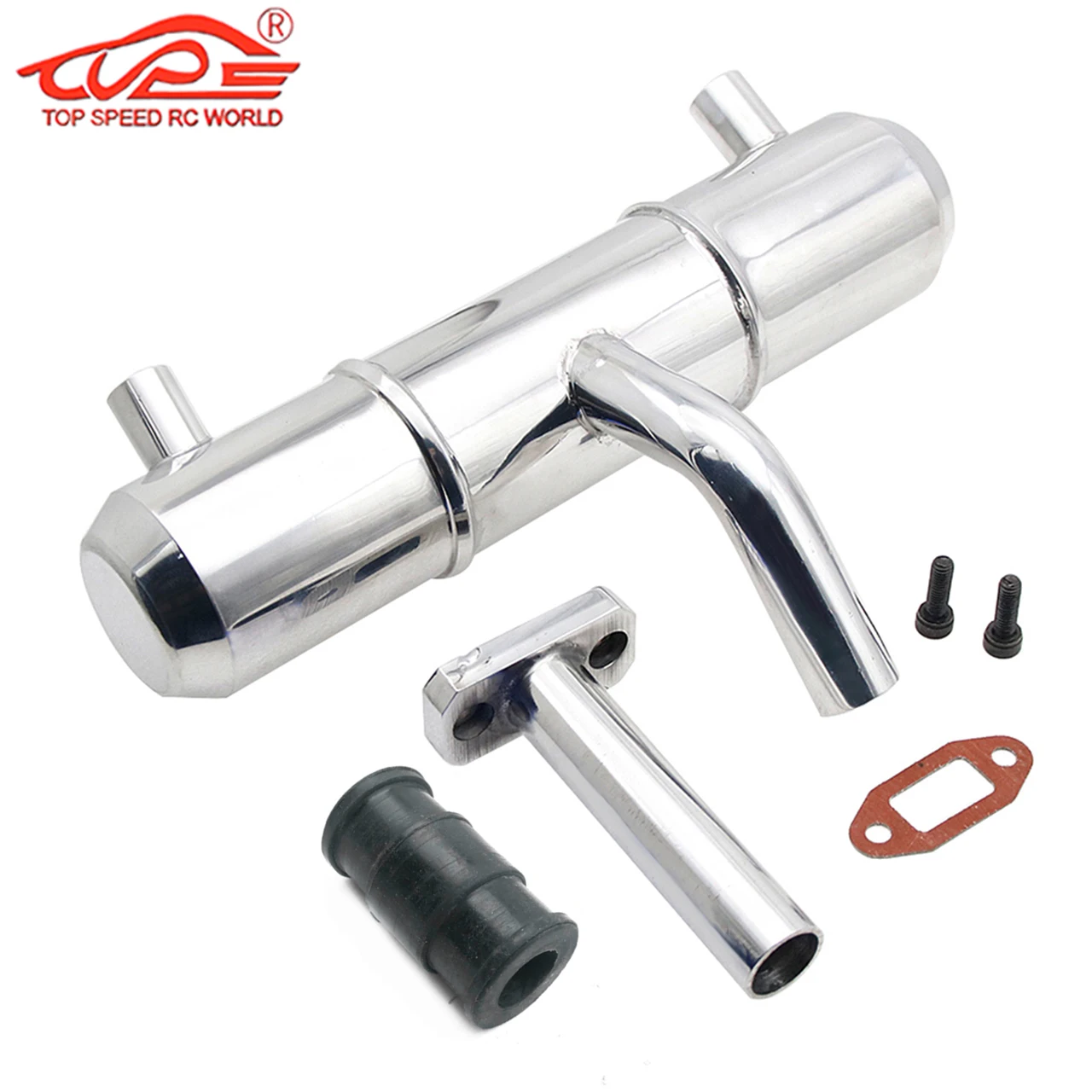 Aluminum Double Exhaust Pipe Tuned Pipe for 1/5 HPI Rofun Rovan Km Mcd Redcat BAJA 5b 5t 5sc SS Truck Rc Car Parts