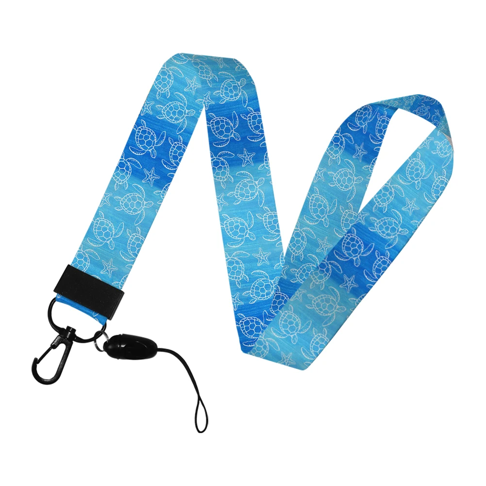 Marine Creature Sea Turtle Card Holder Lanyard with Keychains