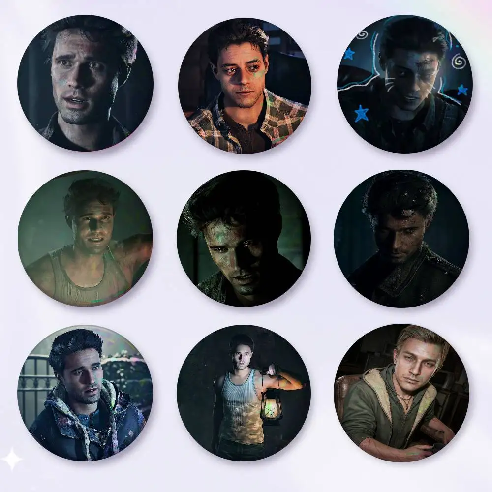A-Mike Josh U-Until D-Dawn Art Badges Button Round Creative Pin Brooch Badge Bag Decor Accessories Fans Collect Friends Gifts