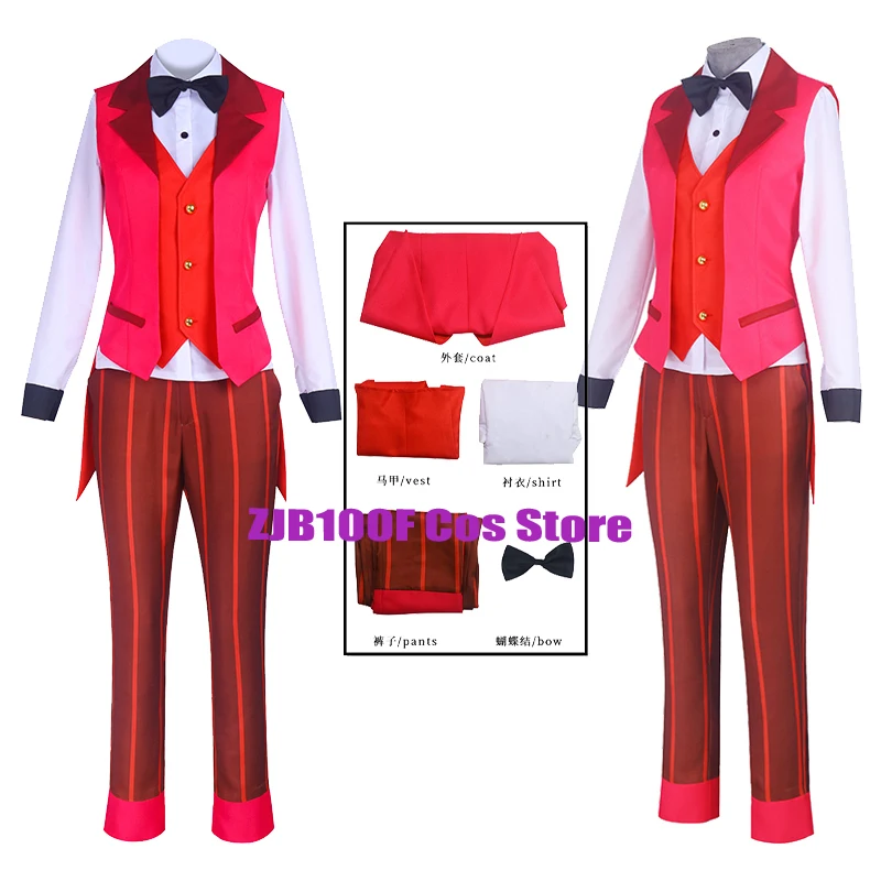 

Anime Elizabath Cosplay Costume Men Red Uniform Outfit Halloween Carnival Party Coat Vest Set for Man Women