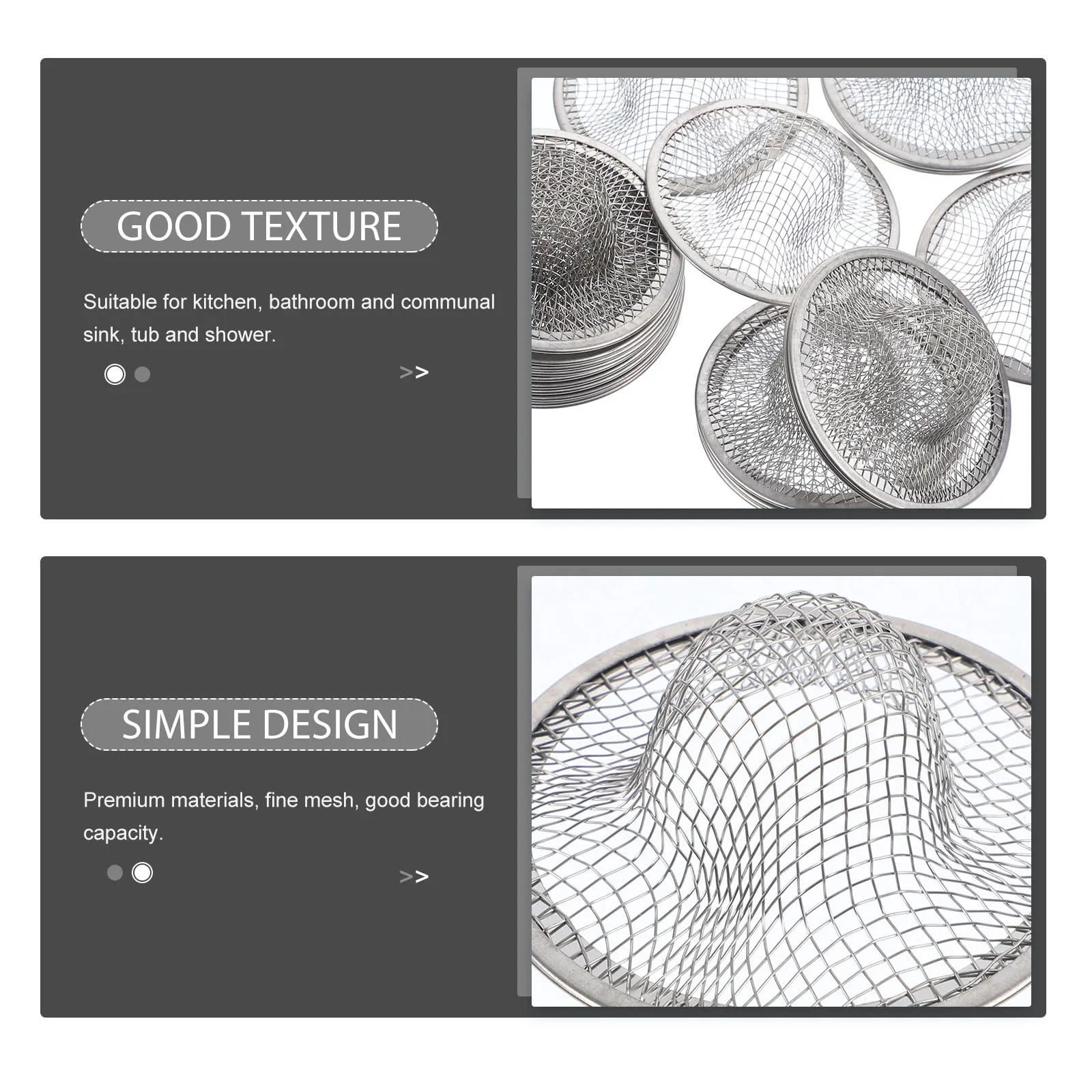 

20Pcs Stainless Steel Sink Strainer High Hardness Wear Resistant Kitchen Laundry Drain Filter Basket Long Term Durability