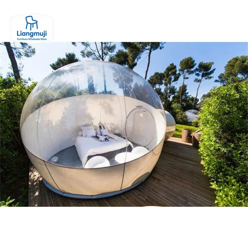 

Outdoor Camping Transparent Inflatable Bubble Tent Hemispheres Clear House Garden Cabin Lodge Starry Sky Dome With Free Blower
