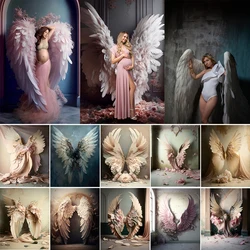 Mocsicka Photography Background Angel Colorful Wings Kid Birthday Party Adult Artistic Portrait Decoration Photo Backdrop Studio