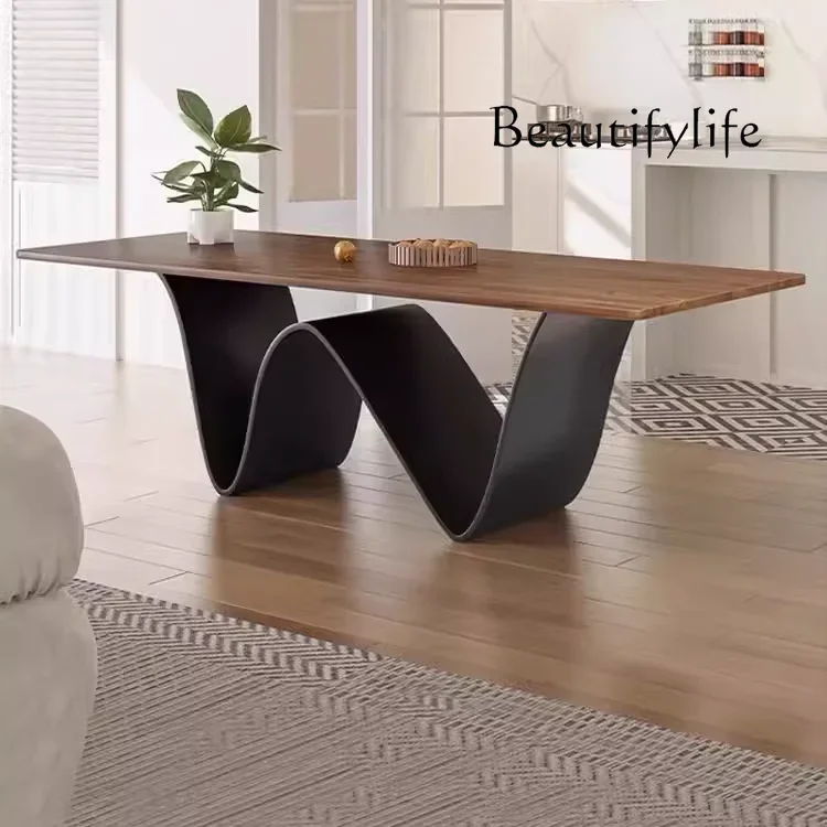 N19 Minimalist Light Luxury Solid Wood Desk Designer Creative Rectangle Work Conference Table