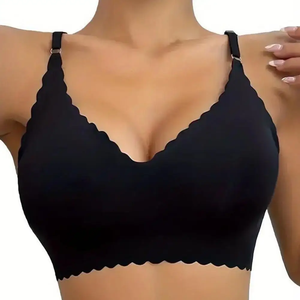 Women Non-wired Bra Women Bra Ice Silk Non-wired Bras for Women Adjustable Straps Prevent Sagging Moisture-absorbent Sport Bra