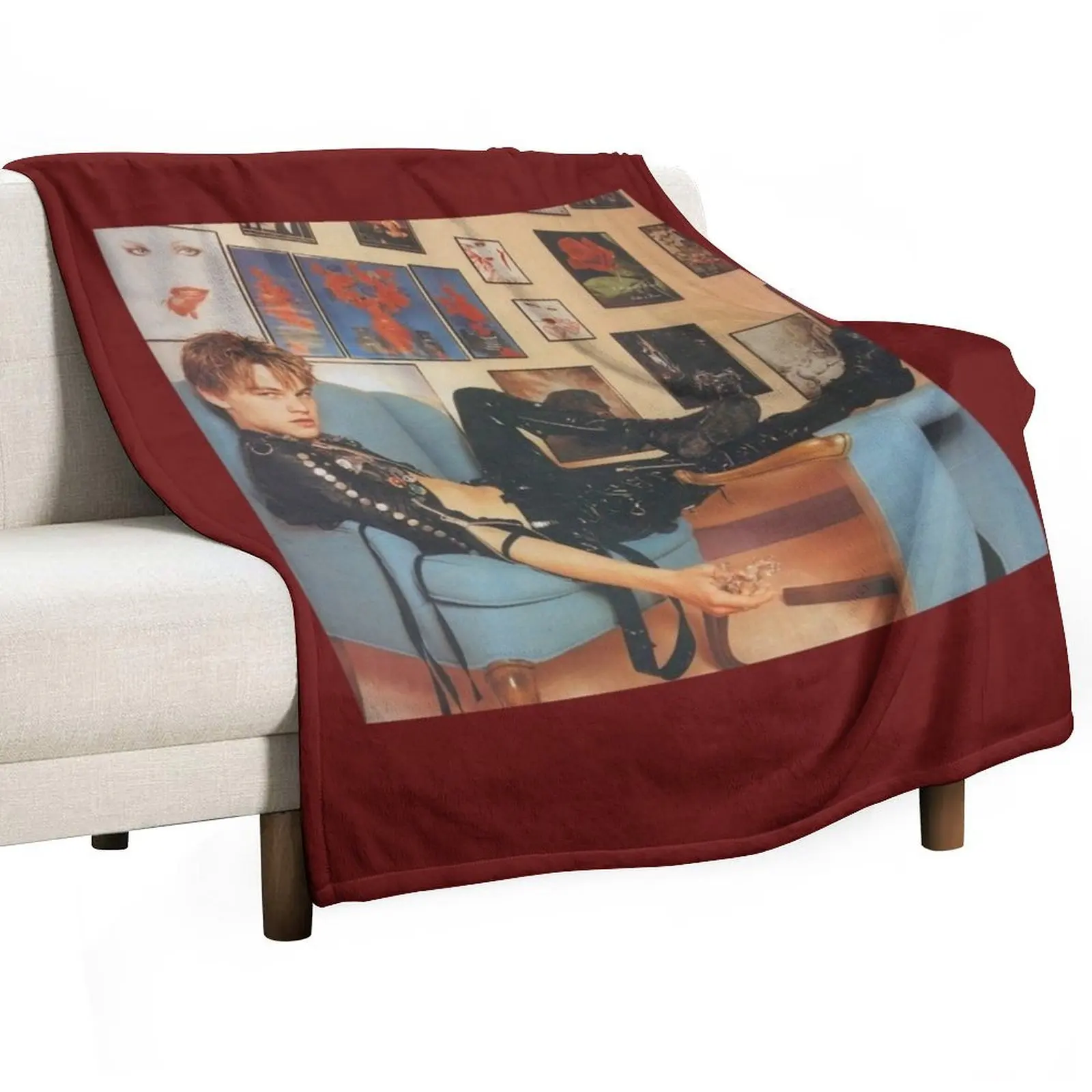 Leonardo DiCaprio - Black Leather Throw Blanket Moving halloween Sofa Quilt Blankets