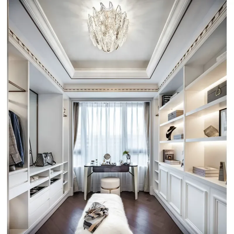 Modern Home Furniture Includes Modern Style Solid Wood Wardrobe Cloakroom Professional Customizable Convertible Design