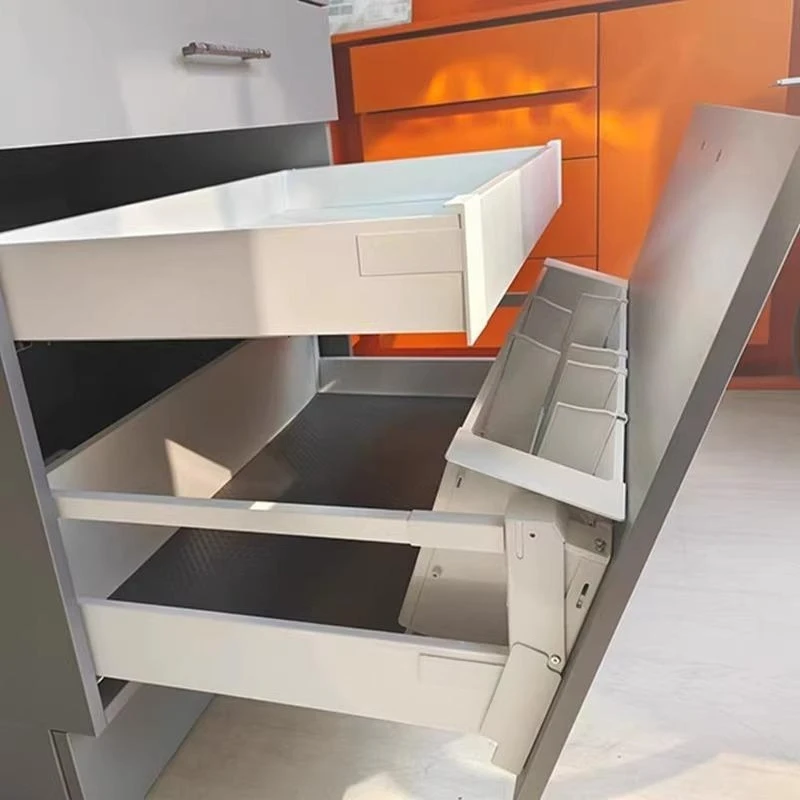 

Tilt 20 degrees kitchen damping drawer guide rail storage pump