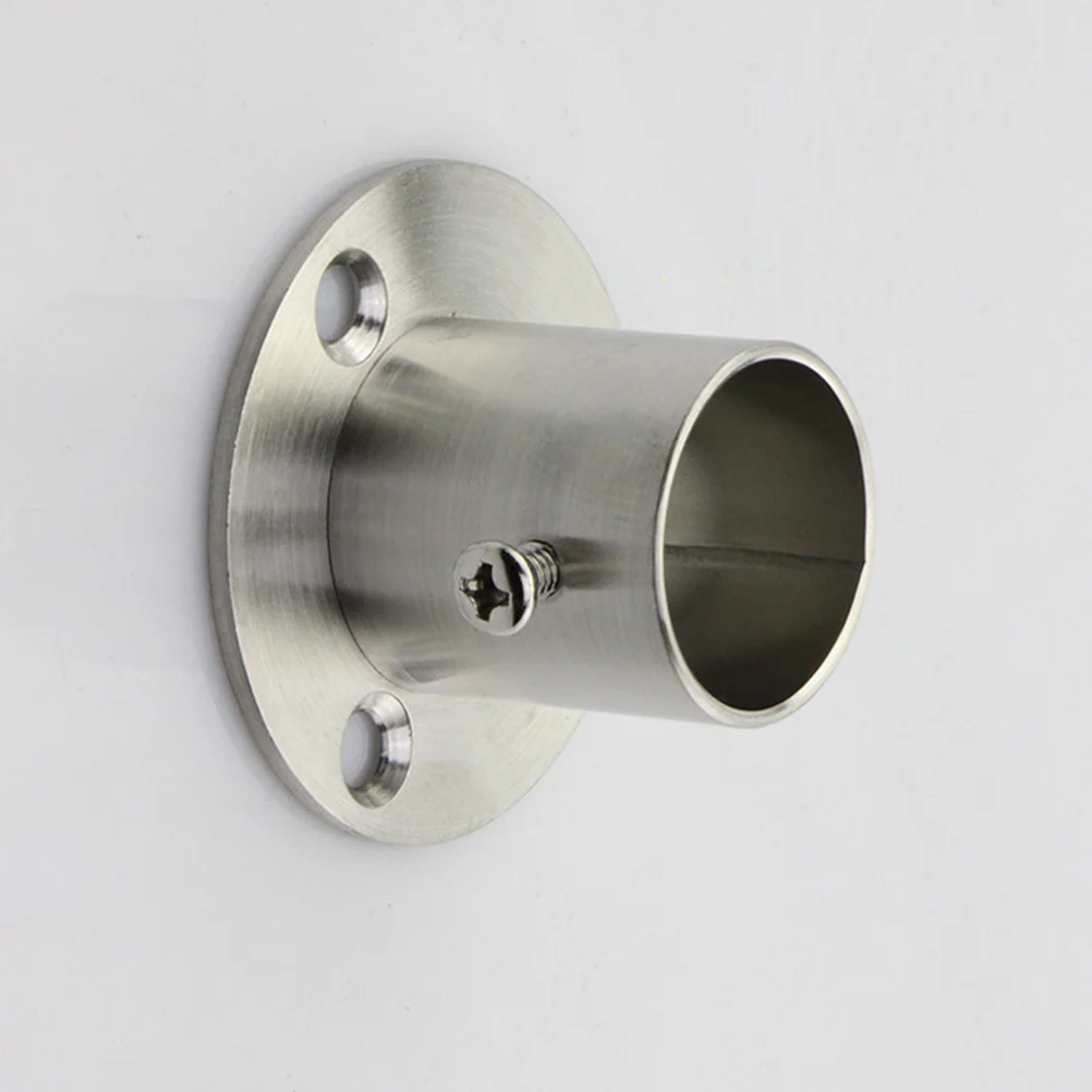 

32Mm Thickened Stainless Steel Round Rod Flange Bracket Closet Pole Support Heavy Duty Clothes Rail Hanger Wardrobe Mounting