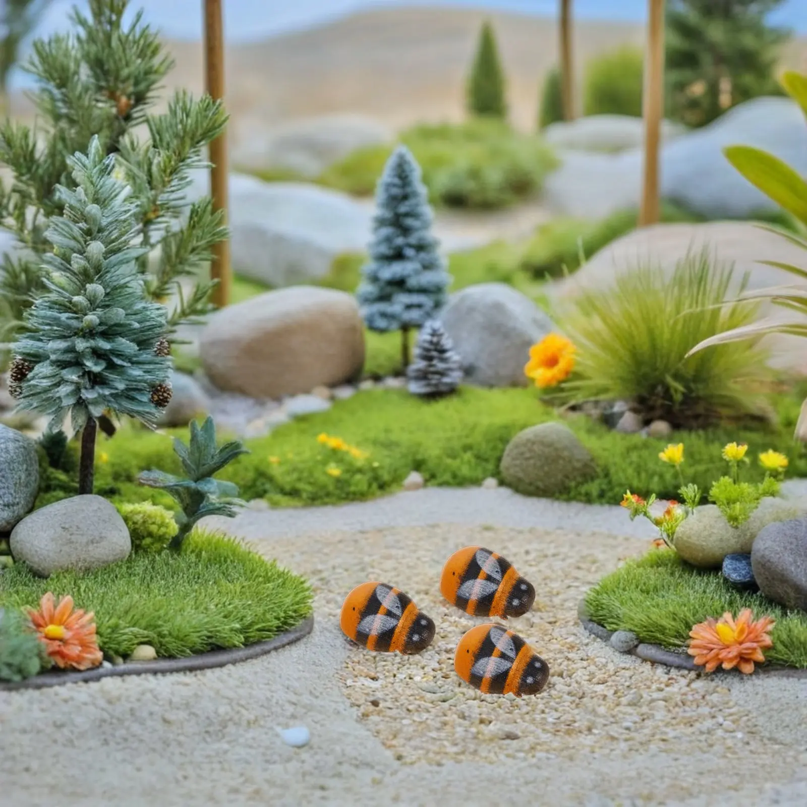 150Pcs Lifelike Small Resin Bees Flatback Charms for DIY Miniature Landscaping Terrarium Decor Bee-Themed Party Craft Supplies