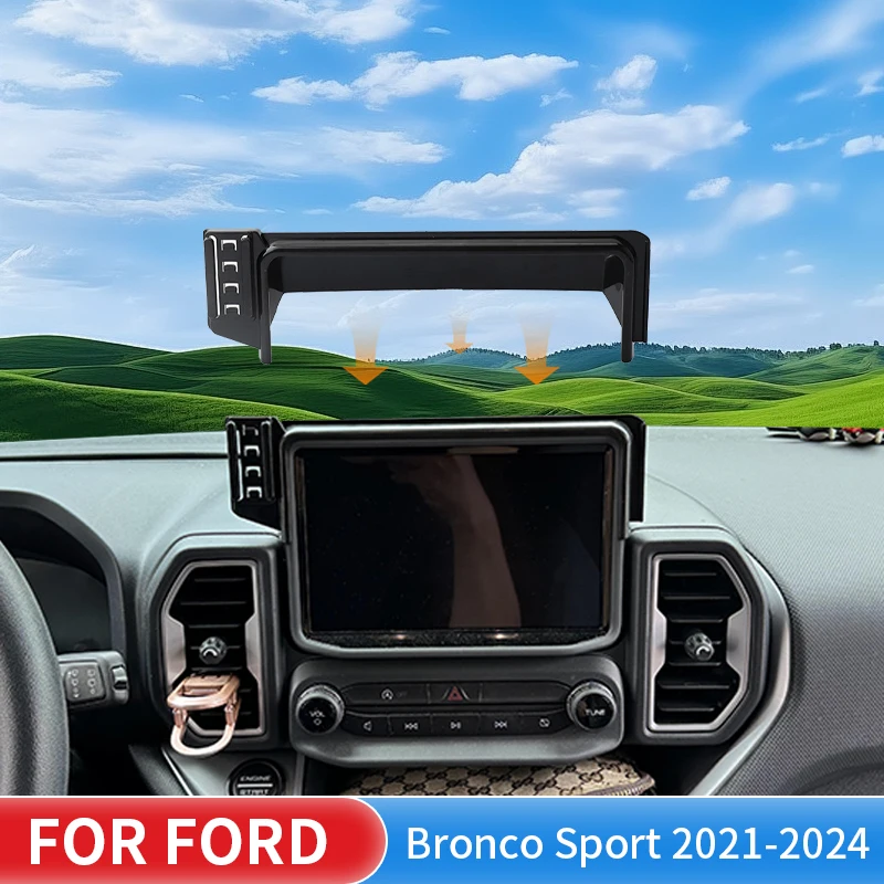

Car Phone Holder For Ford Bronco Sport 2021 2022-2024 Screen Panel Fixed Base Fast Wireless Charging Phone Mount Car Accessory