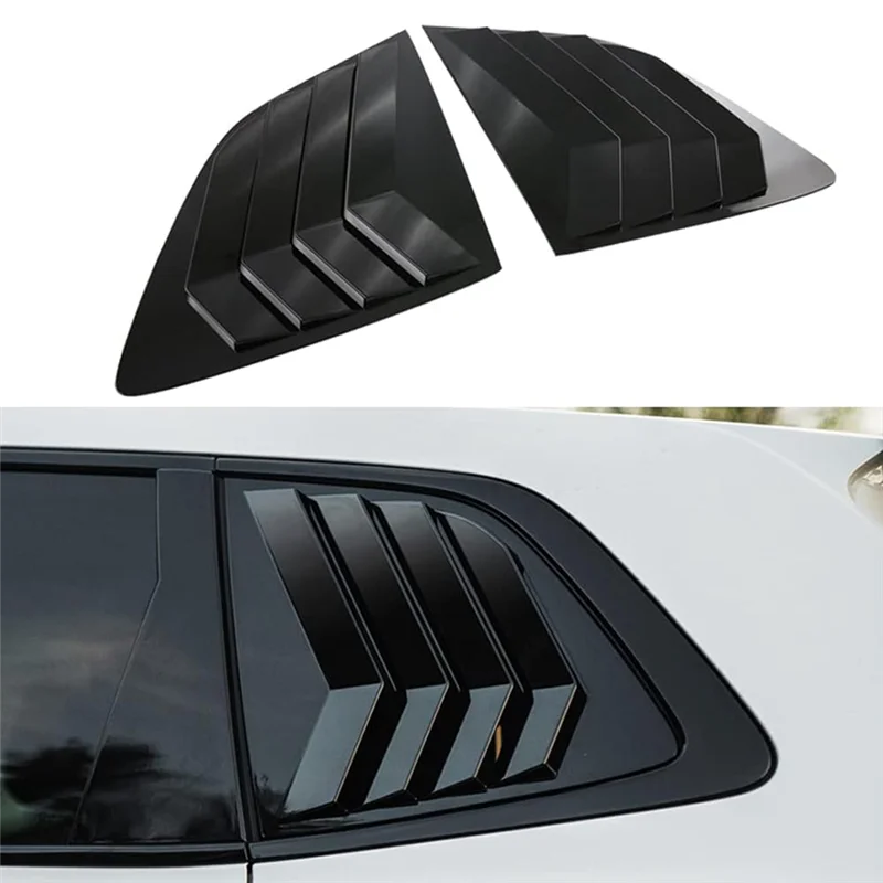 2PCS Racing Style Rear Side Window Louvers Air Vent Scoop Shades Panel Cover Trim for Honda CRV 2023, ABS Black