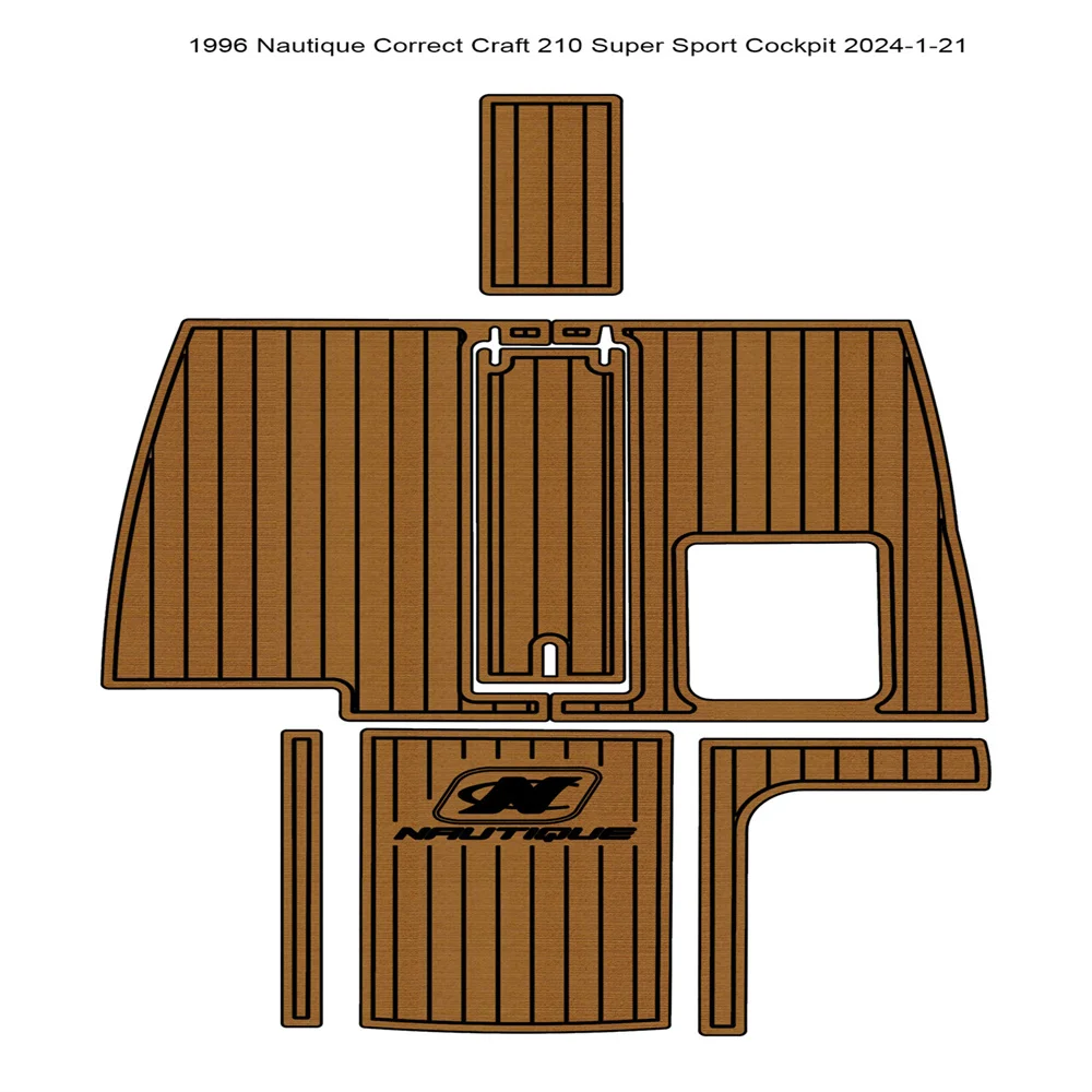 

1996 Nautique Correct Craft 210 Super Sport Кокпит Pad Лодка EVA Foam Teak Deck Floor Mat SeaDek MarineMat Style Самоклеящийся