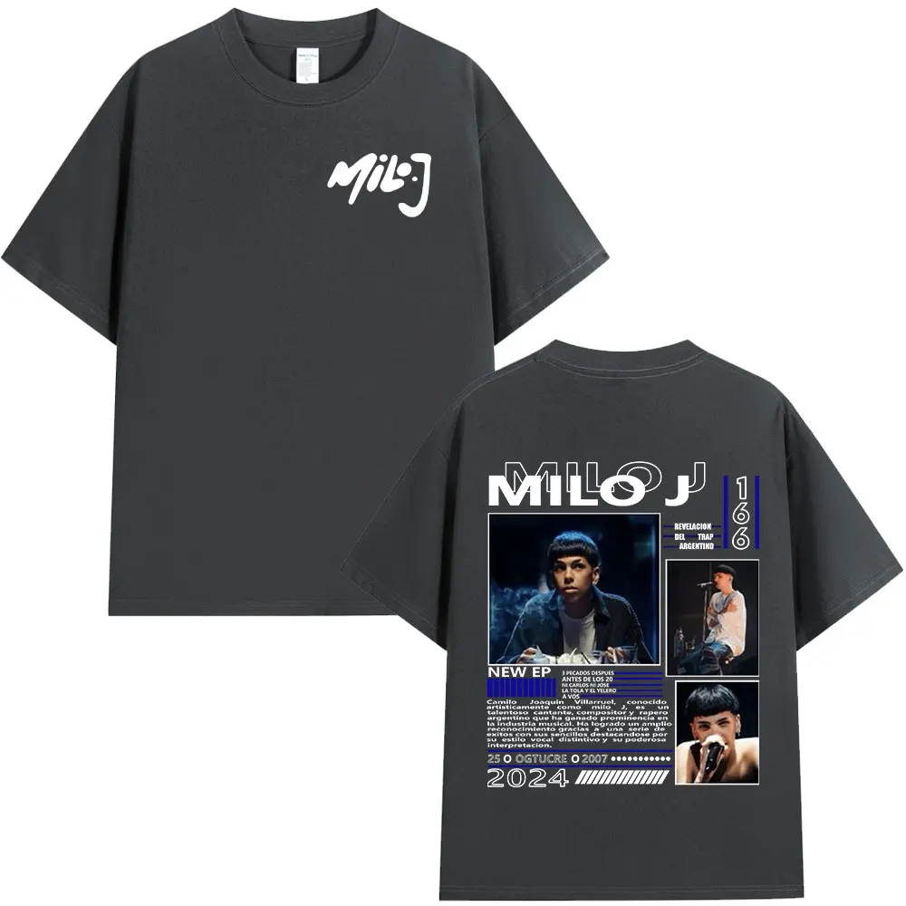 Rapper Milo J 166 Album Merch T Shirts Men Women Clothing Fashion Hip Hop T-shirt Cotton Casual Short Sleeve T-shirts Streetwear