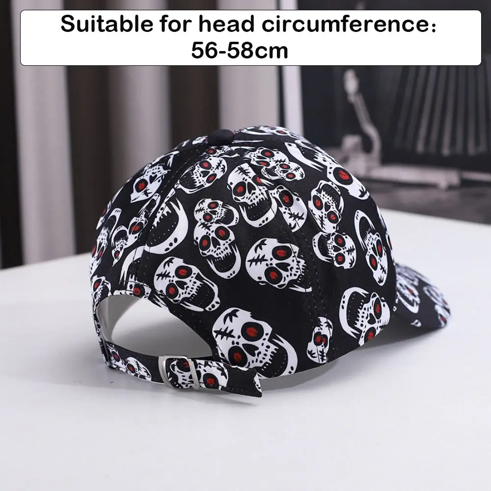 قبعات بيسبول قابلة للتعديل ، هيب هوب ، شخصية ، طباعة جمجمة ، ضد أشعة الشمس ، قبعات غير رسمية ، جودة عالية
