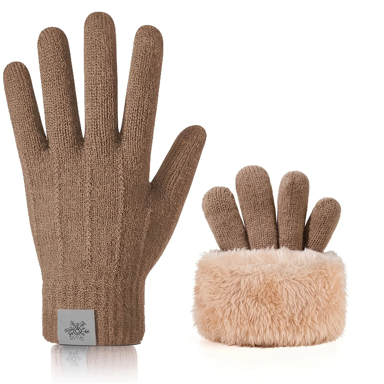 Winter Warm Gloves for Men and Women, Touchscreen Solid Color Double Layer Velvet Windproof and Cold Proof Riding Gloves