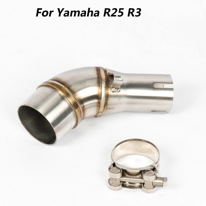 Escape Motorcycle Mid Connect Tube Middle Link Pipe Stainless Steel Exhaust System Modified For Yamaha R25 R3 All Year Moto Part