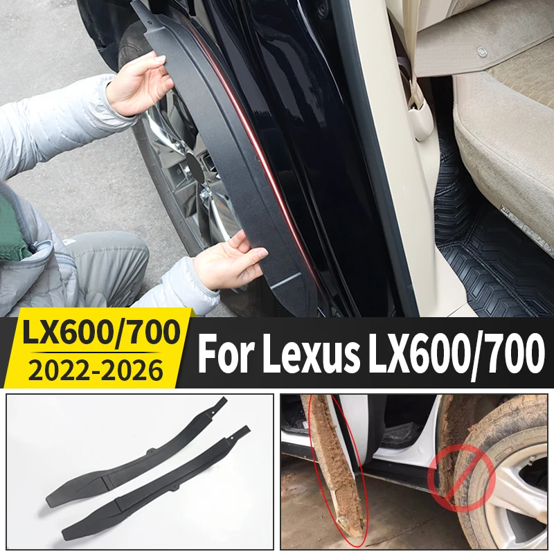 

For Toyota Lexus 600 700 LX600 LX700 2022-2026 Rear Mud Flaps Anti-Splash Paint Protection No Drill Car Styling Accessories
