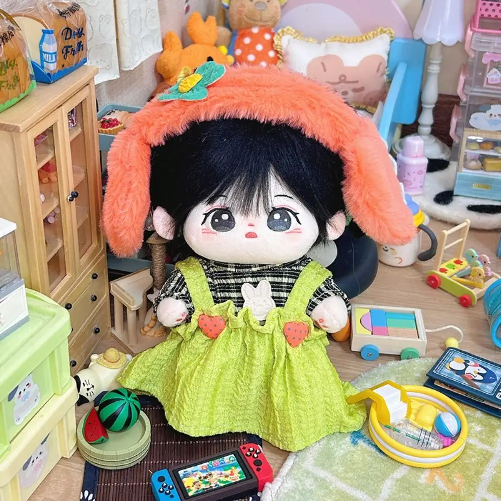 20cm New Cute Bunny Cotton Doll Clothes Cos Gift DIY Doll Princess Dress Handmade Doll Cap Headdress for EXO Idol Dolls