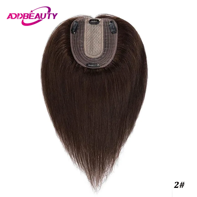 Machine Toupee for Women Silk Top Human Hair Wigs Straight Toppers Natural Swiss Lace Hair System Unit Free Part Hairline Ombre