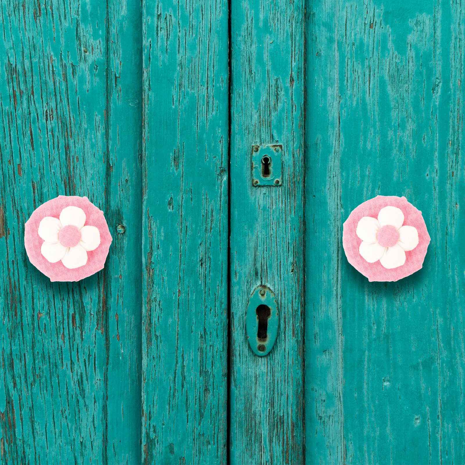 

2pcs Door Knob Flower Decorative Cotton Reusable Washable Protective Covers for Drawer Knob 8cm Diameter