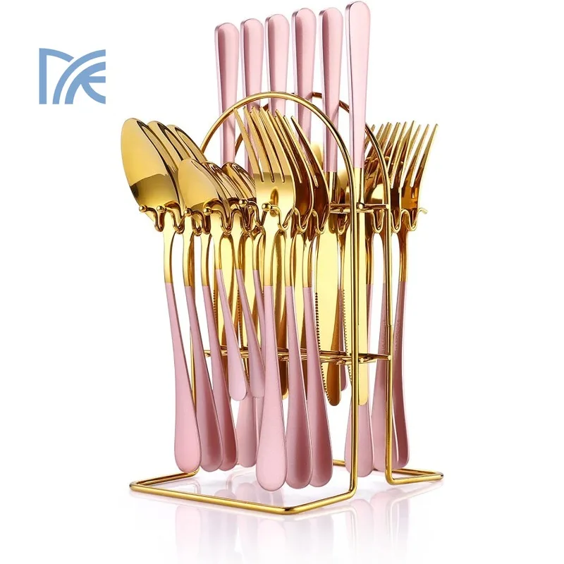 

24-Piece Stainless Steel Cutlery Set - Knives, Forks, Spoons & Teaspoons Durable Stylish Design for Home Dining