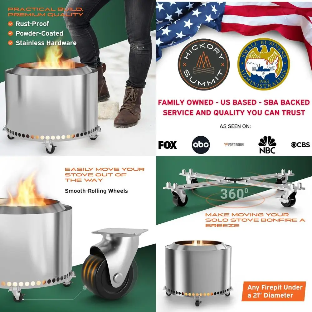 

Портативная подставка для костра на 21 дюйм с аксессуарами из нержавеющей стали для использования на открытом воздухе и в походах