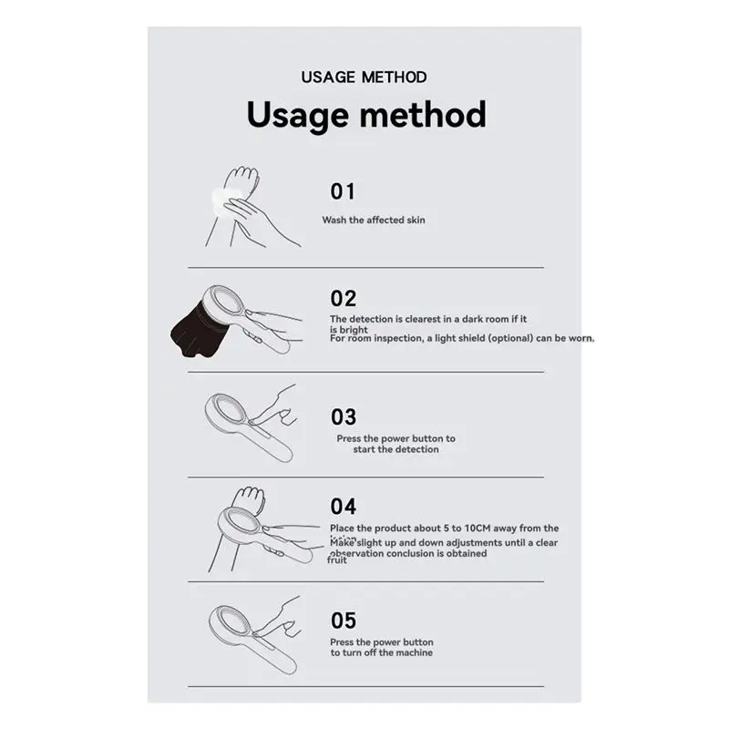 【PLAISIR】肌分析ランプ 美容用UV拡大鏡 顔の肌検査用 ウッドランプライト 肌分析検出