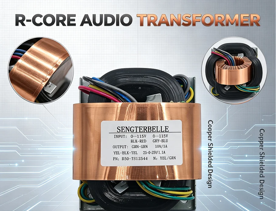 Hi-End 65VA R-Core Pure Copper Audio Transformer 25V-0-25V 0-10V  Audio Power