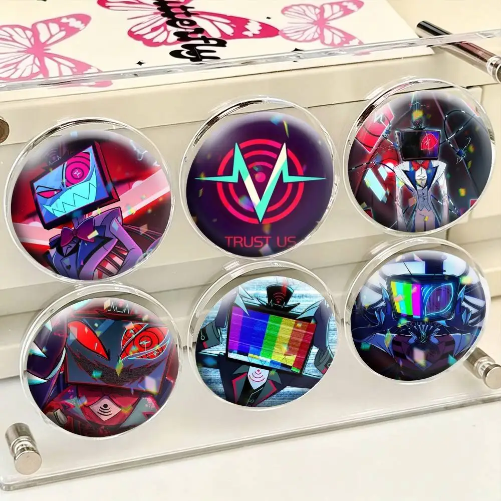 Hazbin VOX H-Hotel Trust Us  25 32 44 58 75mm Badges Personalized Round Brooches Pins Accessory Gift