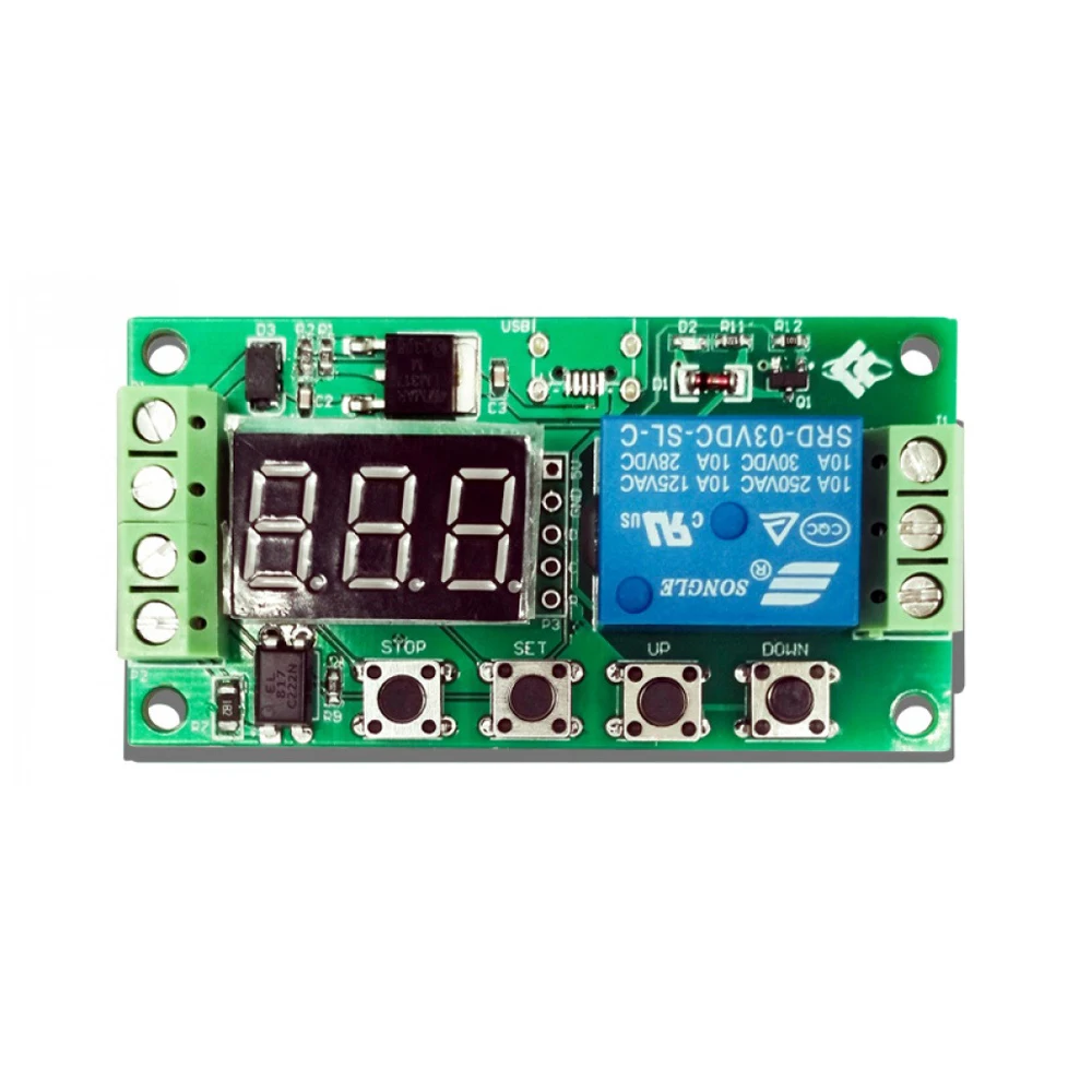 

1-channel Delayed Power-off Disconnection Trigger Cycle Timing Circuit Relay Board 5-20V 0.1S to 999Min Switch Relay Delay Board