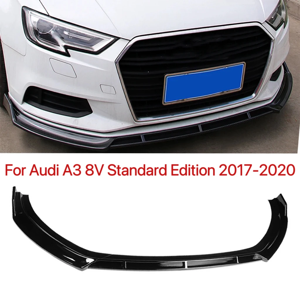 

For Audi A3 8V Standard Edition 2017 2018 2019 2020 Car Front Bumper Splitter Lip Diffuser Body Kit Spoiler Guard(Not S-LINE )