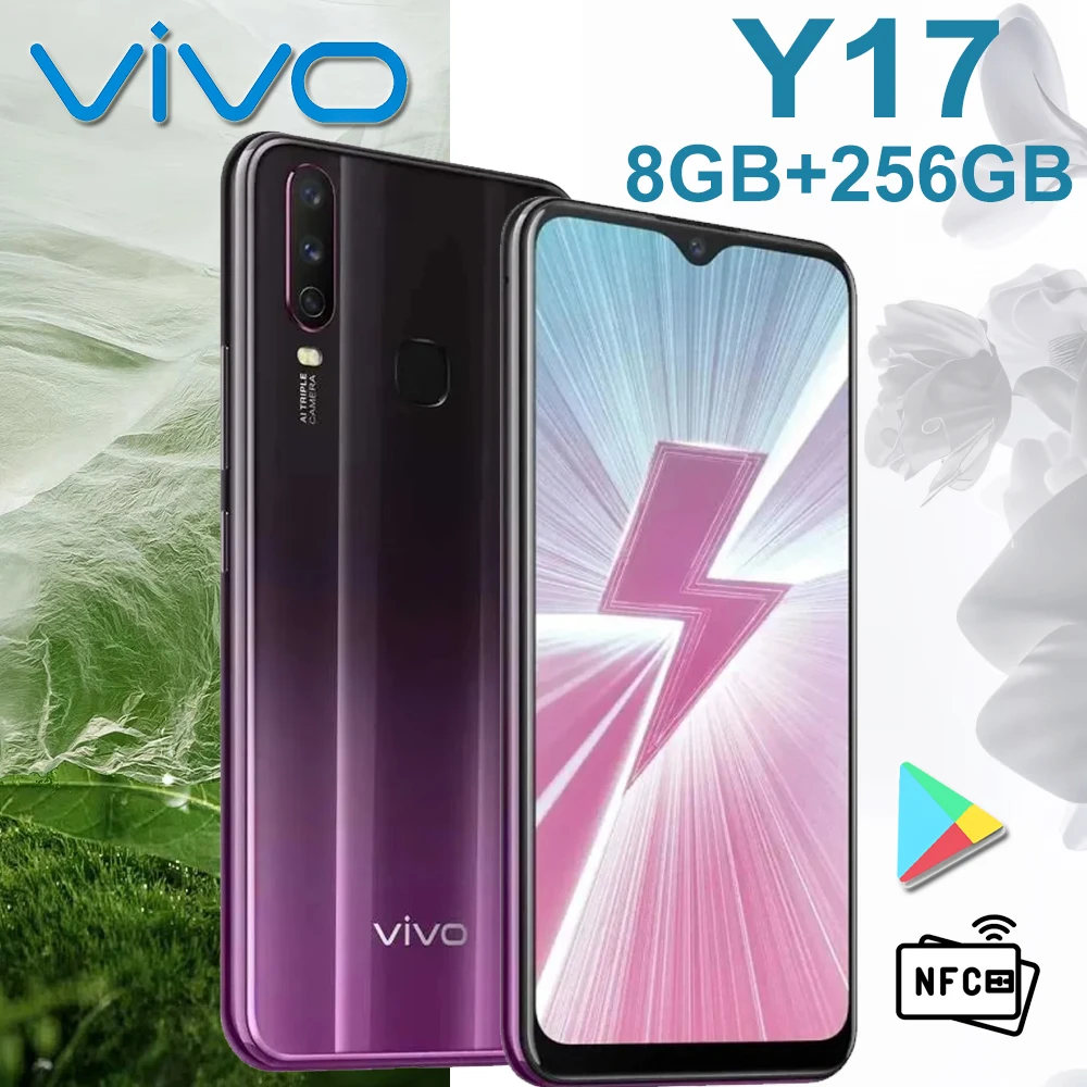 

VIVO Y17 4G Smartphone 8+256GB/6.35-inch LCD Water Drop Full Screen 5000mAh Battery Capacity/dual Nano-SIM Cards/NFC