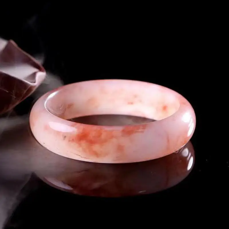 

Натуральный нефритовый браслет с розовым персиком, женские ювелирные изделия, браслеты из натурального китайского нефрита Hetian для подруги, мамы, подарки