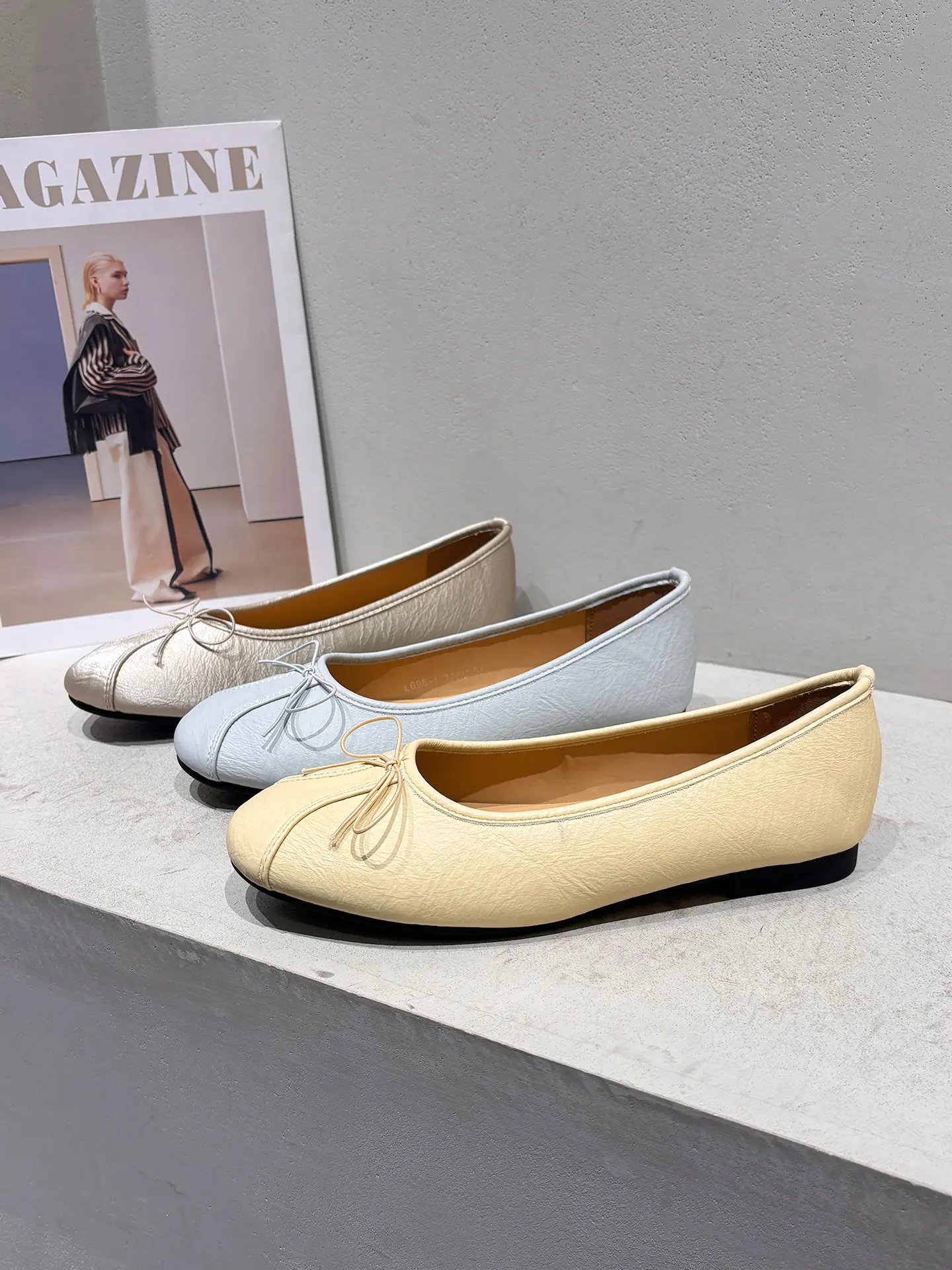 ballet-flat-shoes-women's-summer-new-folded-knot-slip-on-grandmother-shoes-low-cut-casual-fashion-single-shoes