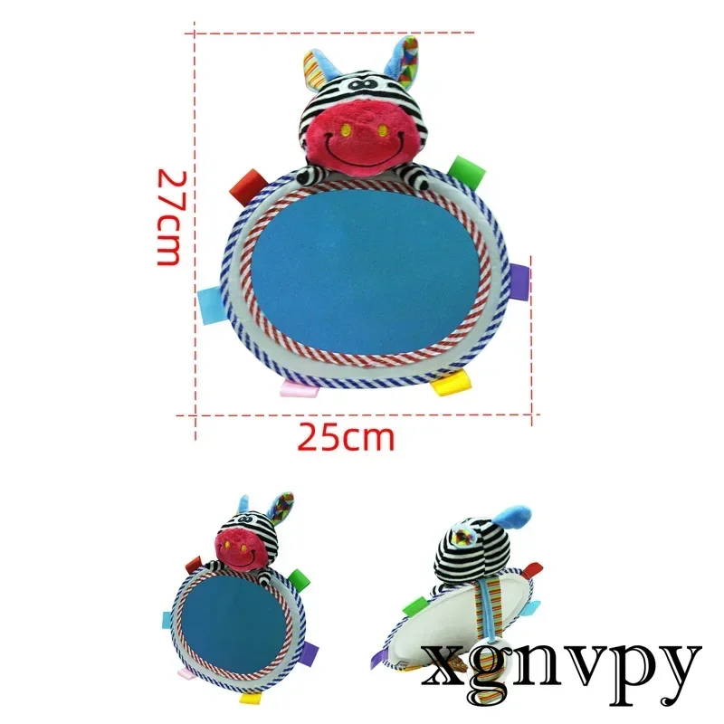 2 SZTUK Lusterko samochodowe dla niemowląt Lusterko wsteczne na tylnym siedzeniu Kreskówkowe zwierzę Pluszowe zabawki Regulowane lusterka wsteczne